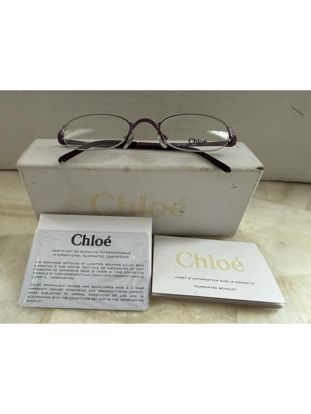 NEW Chloe CL 1131 C04 Purple Eyeglass Frames France 53mm w/ COA & Box NOS